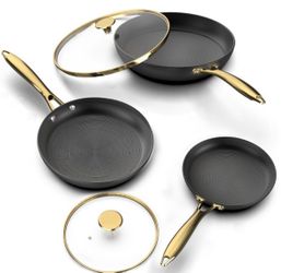 NEW Imarku 3-Piece Nonstick Frying Pan Set w/ Lids – 8/10/12”