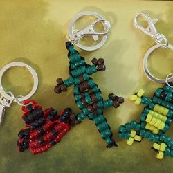 Pony Beads Keychain, Ladybug Frog Alligator Beaded Lanyard Ornaments, Backpack Purse Accessories, Pack Of 20 Pc