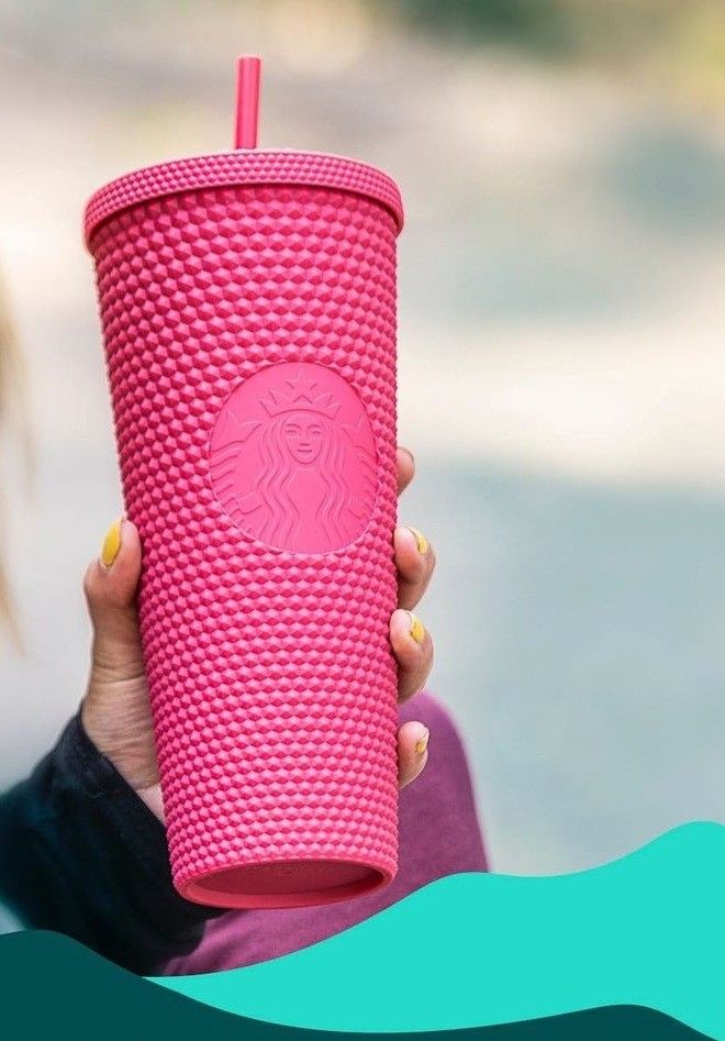 Starbucks Mexico Pink Tinted Studded Cup 2022 Wanda