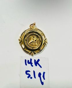 14K Solid Gold Pendant For Wedding 5.1Gr
