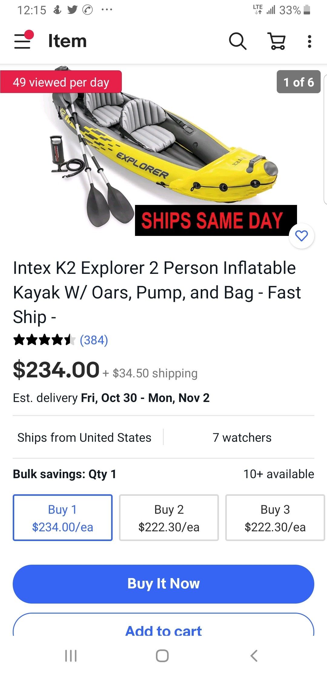 Inflatable kayak