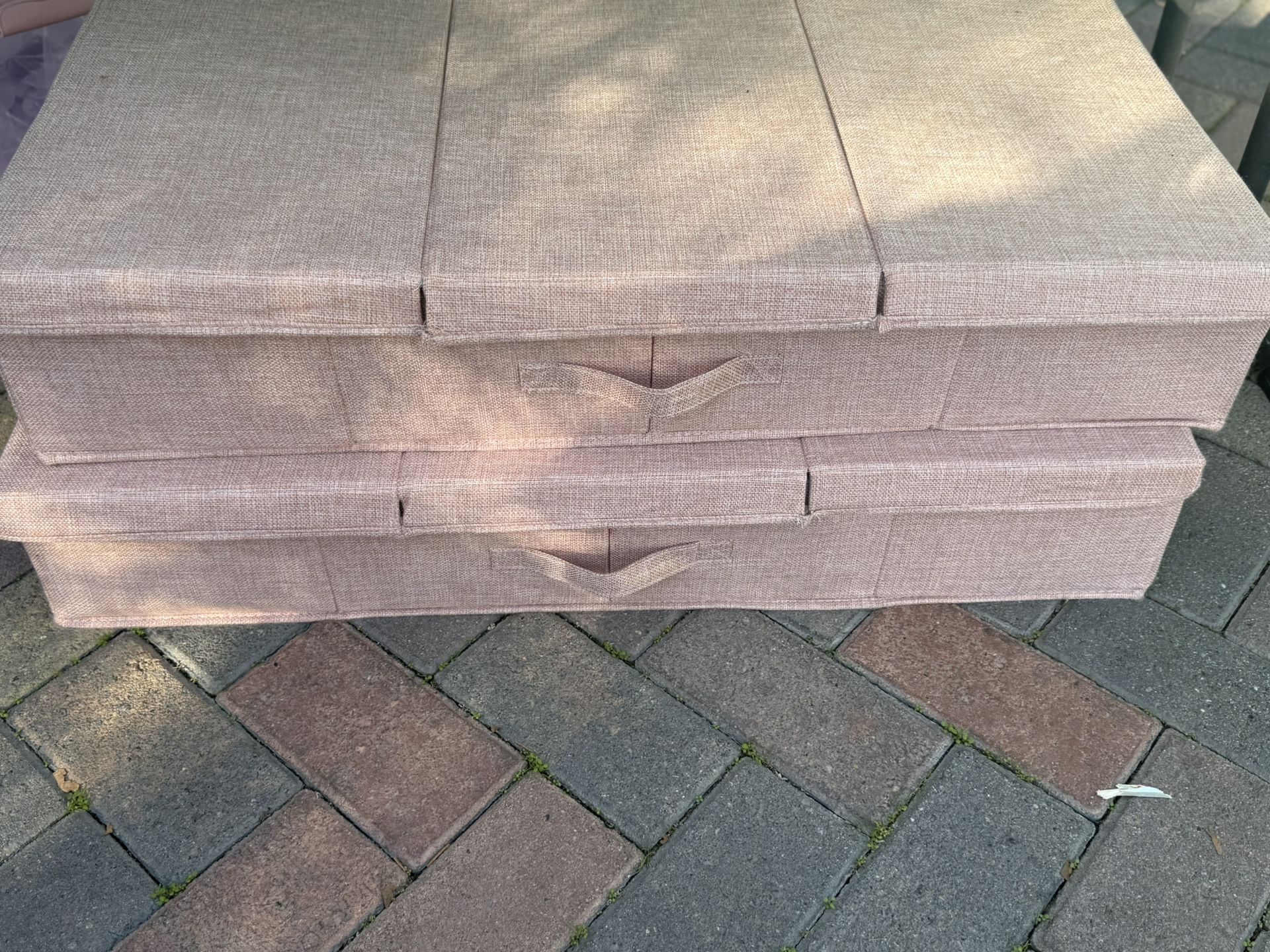 STORAGE BINS UNDER THE BED ORGANIZER SOFT PINK SET OF 2