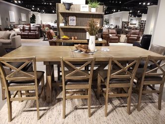 Solid Wood Transitional 8 Pc Counter High Dining Collection!