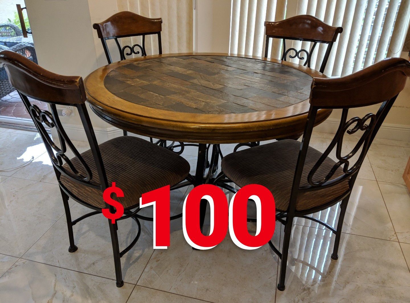Kitchen dining table with 4 chairs