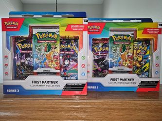 Pokemon FIRST PARTNERS Series 3 Boxes MEGA EVOLUTION Pitch Black CHAOS RISING Trading Cards TCG