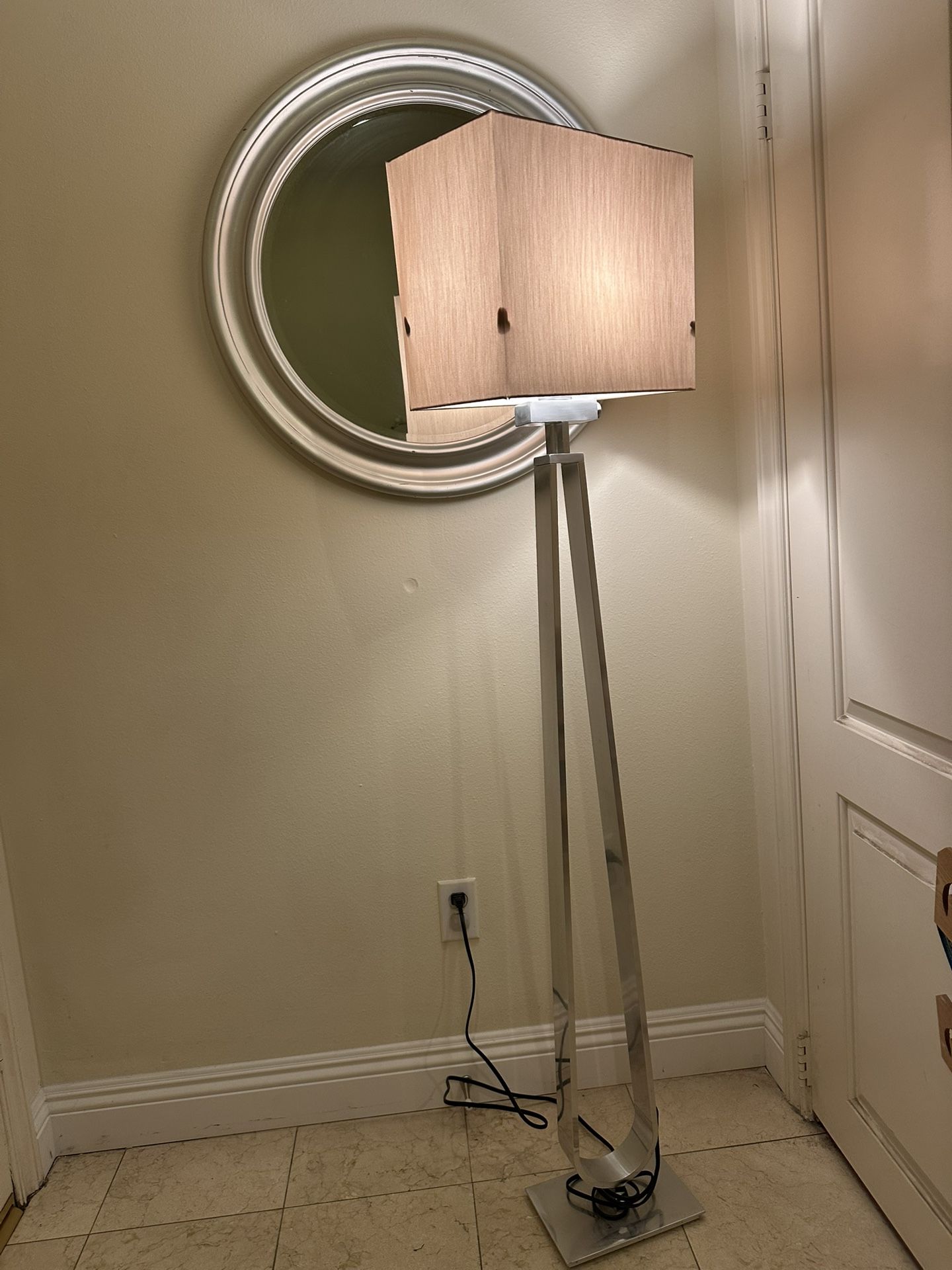 IKEA Floor lamp, nickel plated/white, Pick Up Temple City