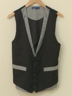 Doublju W(doublju:) Men's Checkered Layered Waistcoat Vest XL