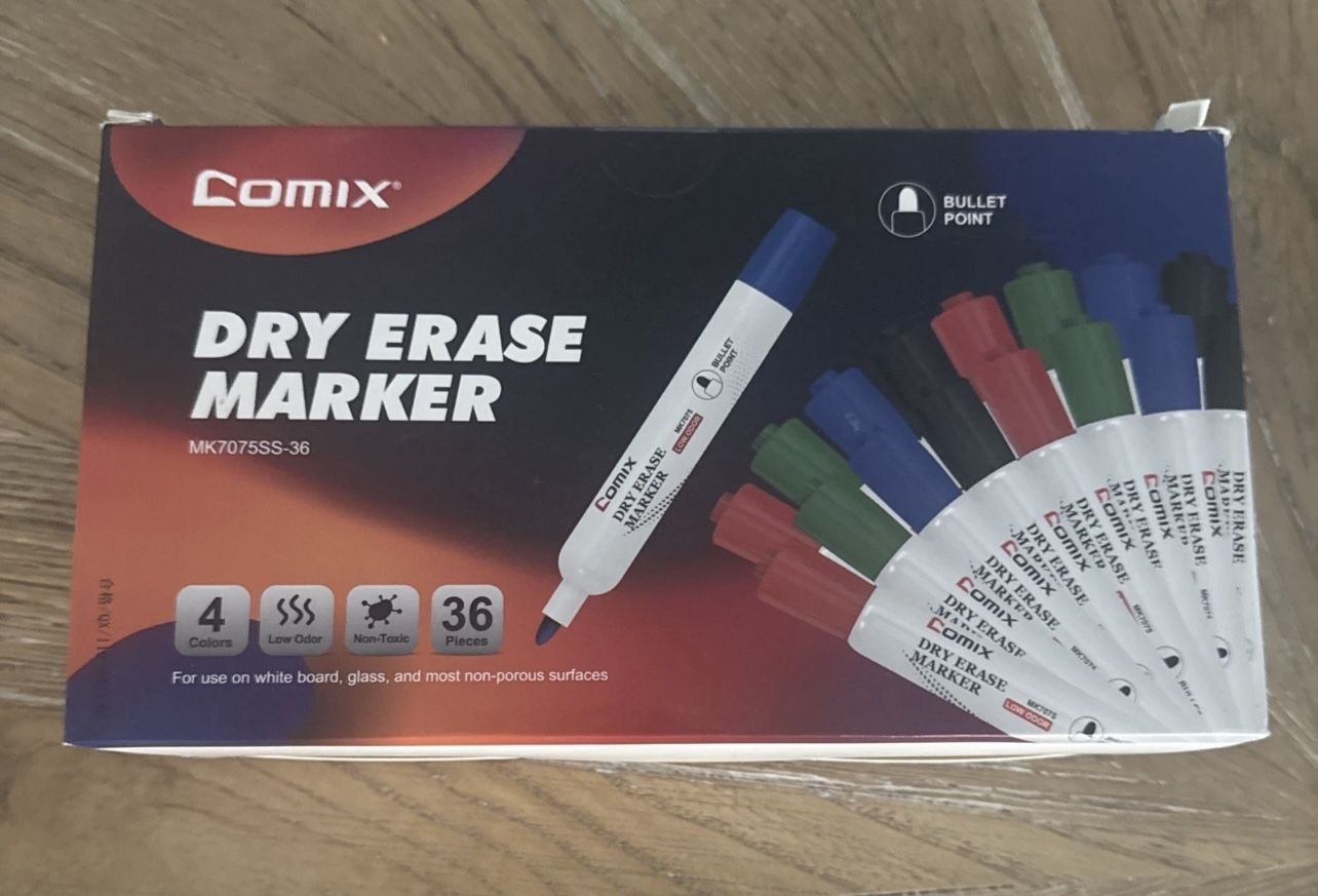 Comix Dry Erase Markers 36 Pieces 4 Colors