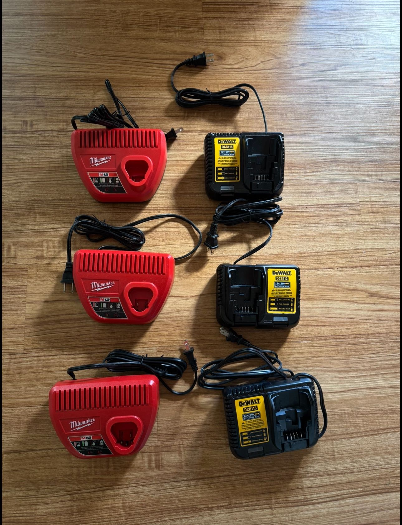 Milwaukee M12 Chargers/ DeWalt Chargers (12V/20V MAX)