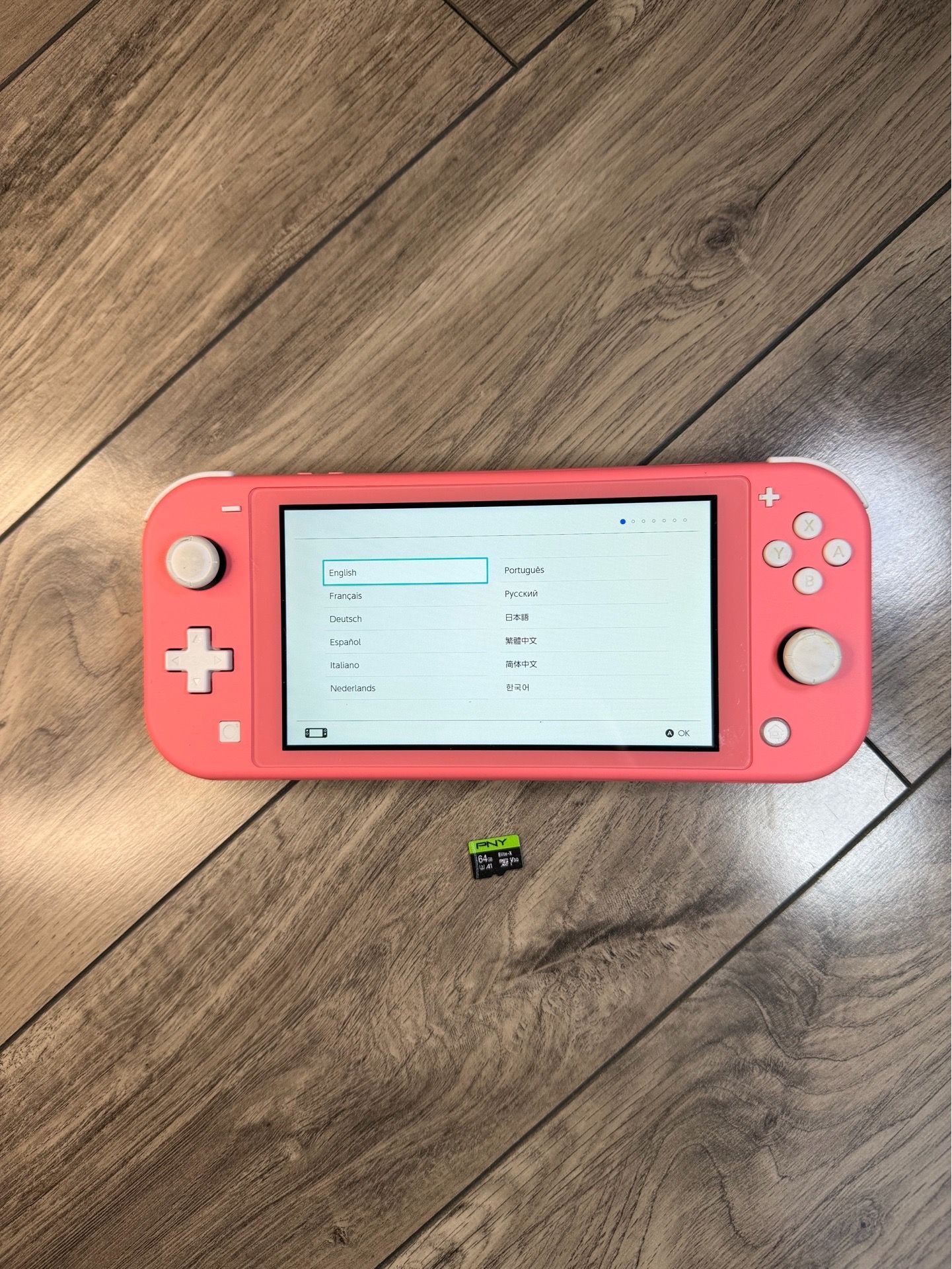 Nintendo Switch Lite Coral Pink 32GB Console + 64GB MicroSD Tested Works