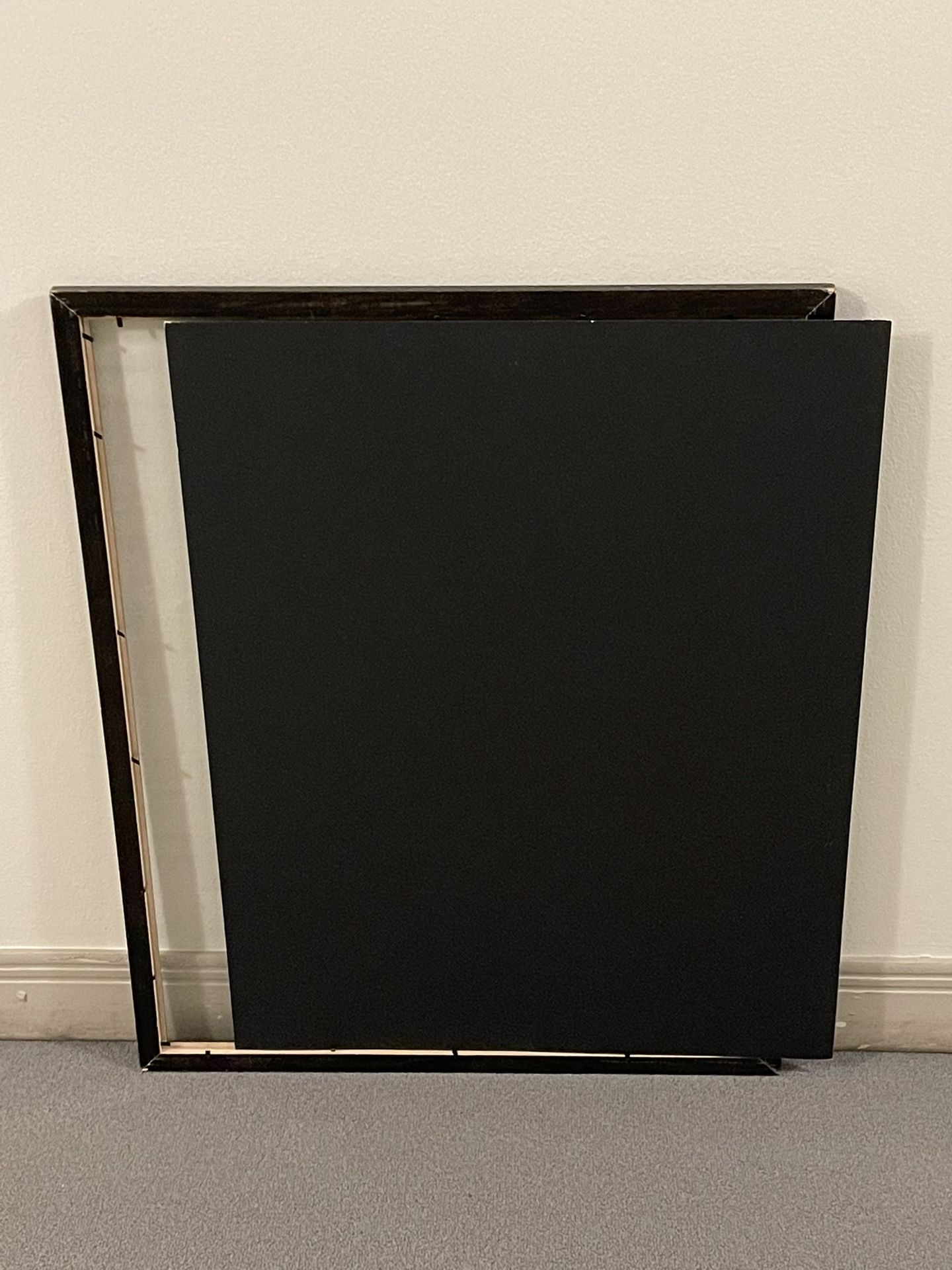 Very Large (30" x 24") Black WOOD FRAME w/Glass & Paperboard Backing (pls see all photos) - posted price is firm.