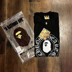 Black & White Bape x Chrome Hearts tee