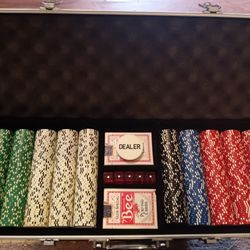 Large Poker Set in Hard Shell Travel Case