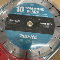 Makita -  10” Diamond Blade Wet / Dry Cutting -Arbor 7/8” Max RPM 6100