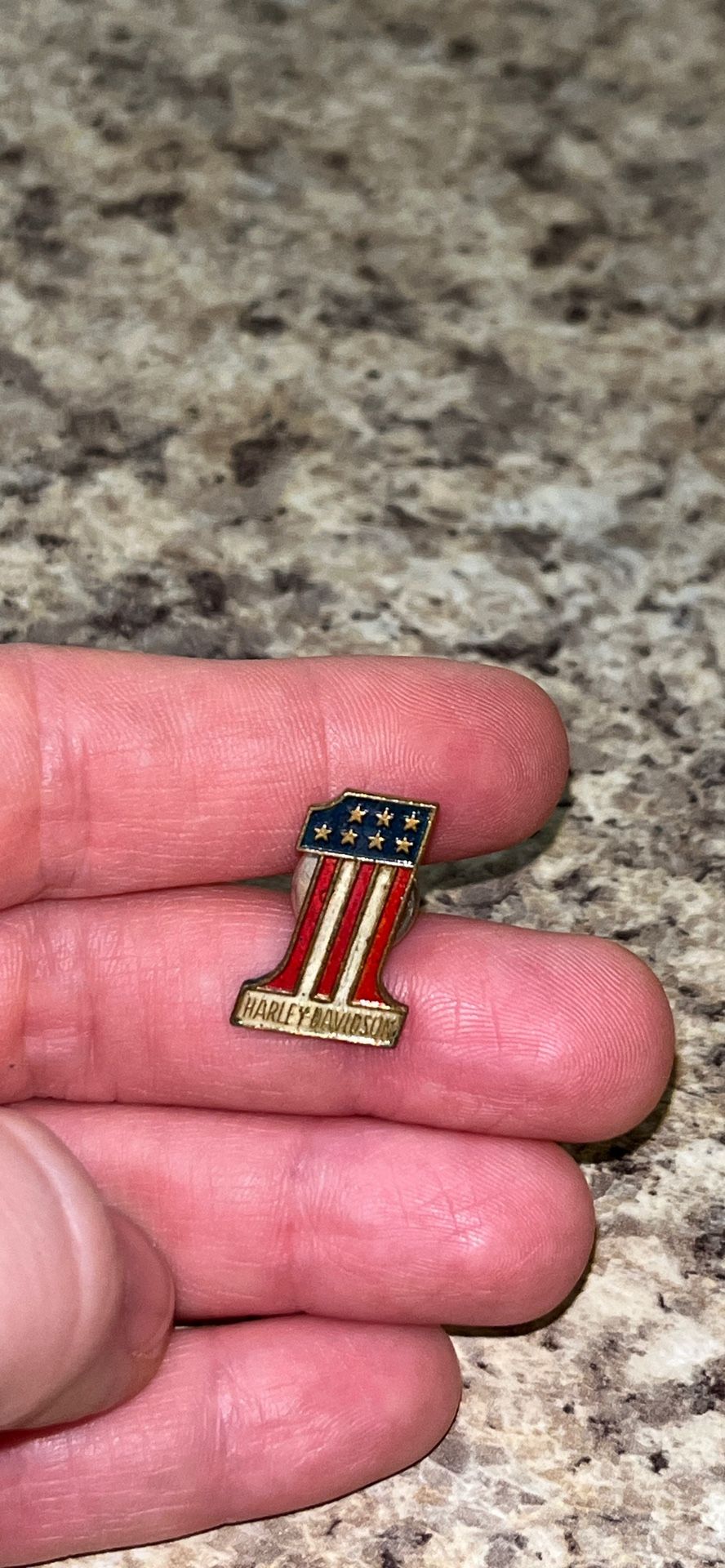 Vintage Harley Davidson American Flag #1 Vest Pin Lapel