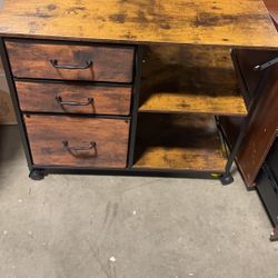  3 Drawer Mobile File Cabinet, Rolling Printer Stand with Open Storage Shelf, Fabric Lateral Filing Cabinet fits A4 or Letter Size for Home Office, Ru