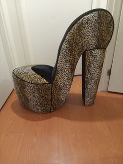Brand new- Leopard Print, High-Heel , :  comfortable living room CHAIR!