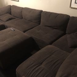 Brown Sectional Couch Sofa 6 Piece With Ottoman MOVING SALE