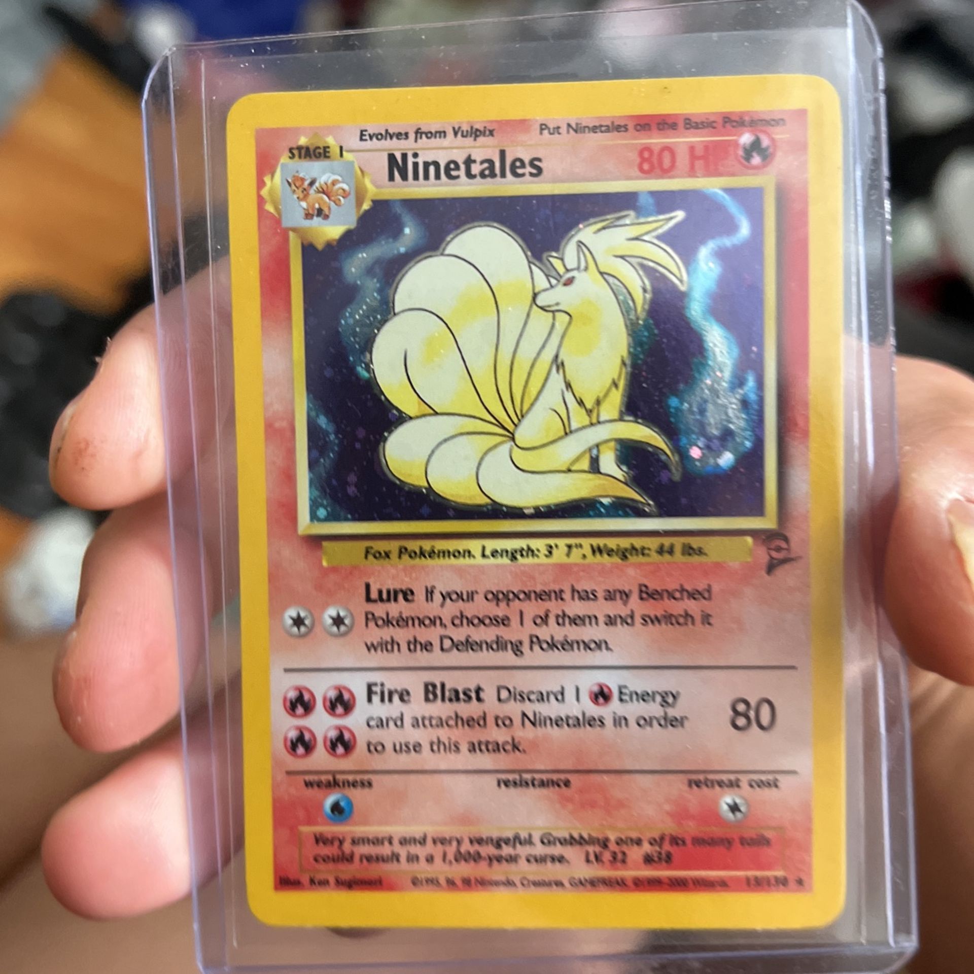 Mint Pokemon Ninetales Holo 13/130 Base Set 2 Rare Card NM