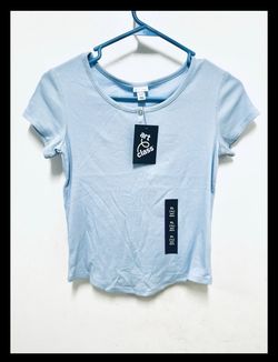  NWT! Art Class Girls XL (14) Blue Top Short Sleeve Cotton Blend 