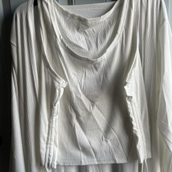 Women’s Hotli 3 Piece Pajama Set In White Size XL