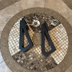 Pair of Modern Black Geometric LED Wall Sconces – Outdoor/Indoor