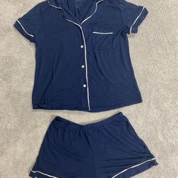 Stars Above Women's Cloud Knit Modal Short Sleeve Notch Collar Top and Shorts Pajama Set Size XS