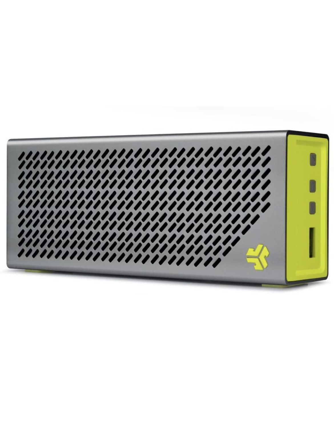 JLAB Crasher-SLVYLW-Box Audio Crasher Loud Portable Bluetooth Stereo Speaker with 18 Hour Battery - Sport Yellow/Gray