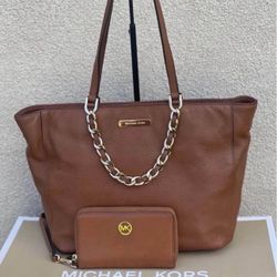 Michael Kors Harper tote with wallet, used/MK set usado