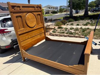 Solid wood queen bed frame