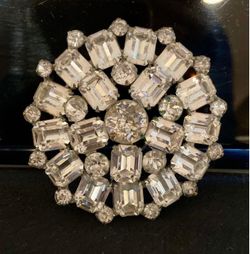 Vintage Rhinestone Crystal Cluster Brooch
