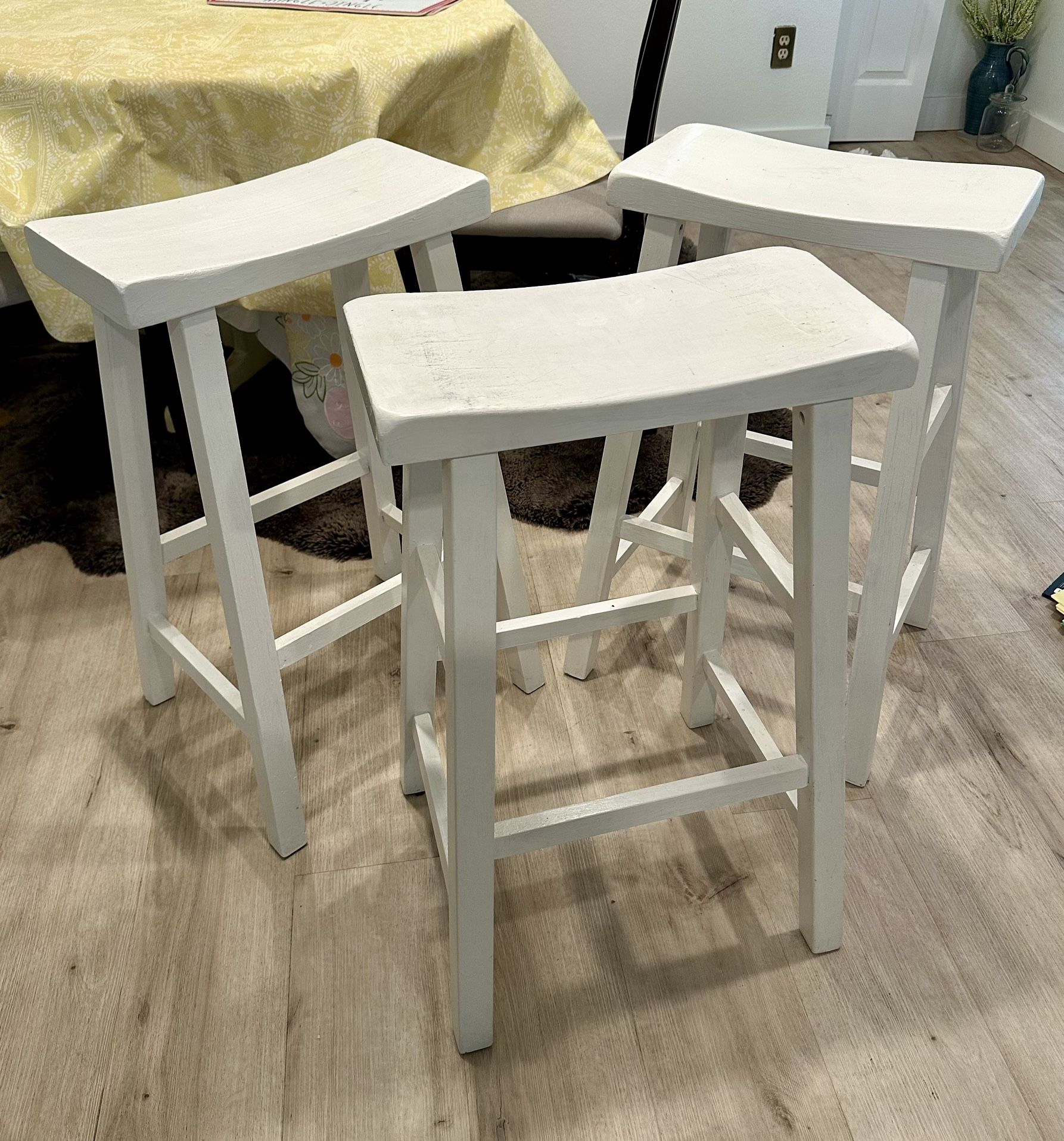 White Wooden Barstools