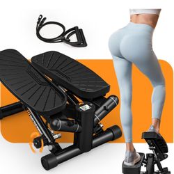 Steppers for Exercise at Home,Adjustable Resistance Mini Stepper with Resistance Bands