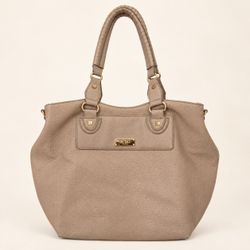 BCBG Taupe Pebbled Tote Bag