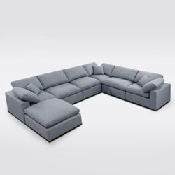New Gray Sectional Sofa Cloud Couch ☁️ Free Delivery ✅ Modular Sectional Sofa