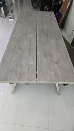 Large Gray Wood Dining Table