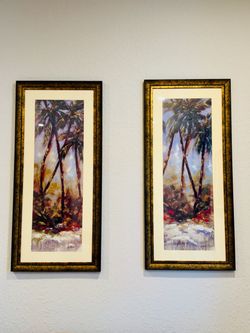 Framed Palm Tree Art Prints – Set of 2