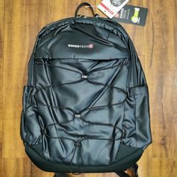 NEW SwissTech neoprene-like BUNGEE BACKPACK in Black color with Reflective material/ One Size