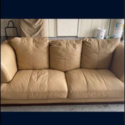 Tan Leather Couch