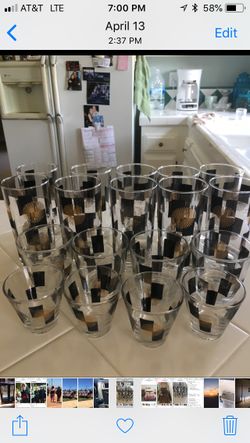 Antique star burst 18 glasses