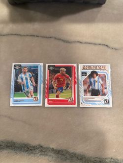 World Cup Soccer trading cards. Lamine Messi Maradona