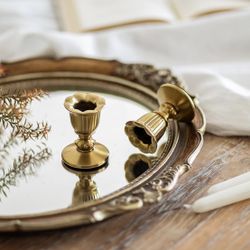 12 Vintage Candlestick Candle Holders Brass
