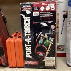 (New) Lincoln Electric Port-A-Torch Kit with Oxygen and Acetylene Tanks for Cutting Welding and Brazing