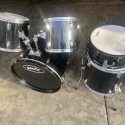 Black Five Piece Drum Set 