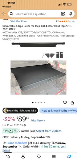 Jeep JLU retractable cover