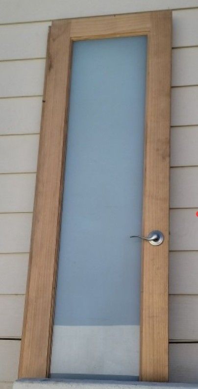 Two Tempered Frosted Glass Doors
