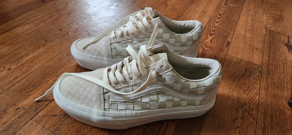 Vans Leather Blanc To Blanc Women's 8.5/ Mens 7