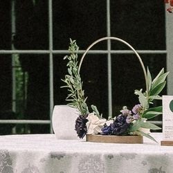 6 Purple & White Floral Centerpieces/Table Decor