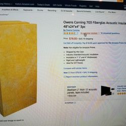 Owen corning 703 4" fiberglas acoustic sound proof
