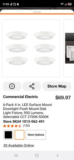 Commercial Electric 4" LED Disk Lights – 6 Pack
